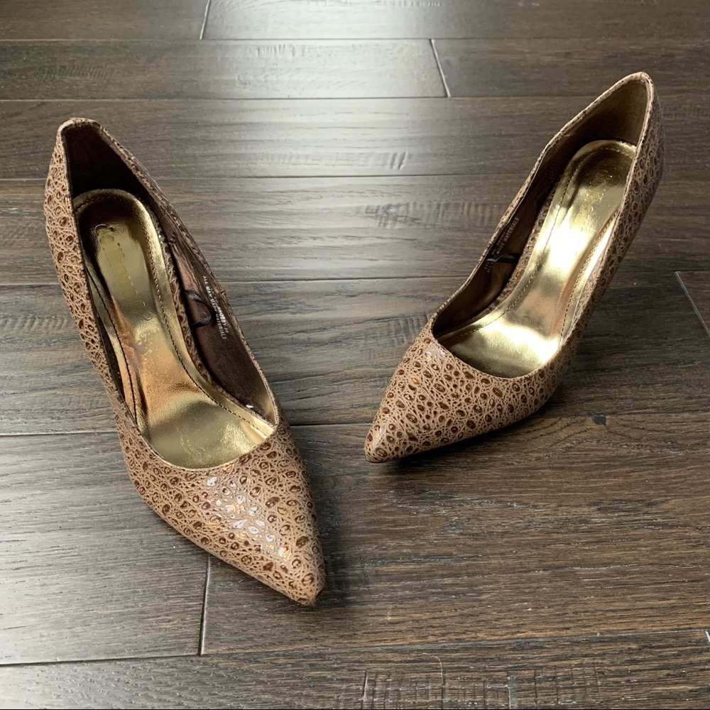 Dollhouse Brown Textured Heels
